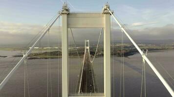 a severn ponte conectando Inglaterra e país de gales aéreo Visão video