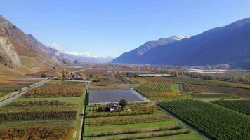 el Valais vino región en Suiza aéreo ver video