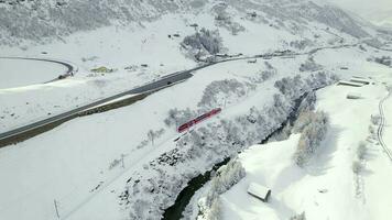 Ski Train in Switzerland Used to Shuttle Passengers and Skiers to Ski Resorts video