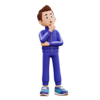 3d masculino personagem pensando png