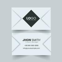 Neumorphism Business Card Template Layout With Double-Side. vector