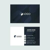 Business Or Visiting Card With Double-Side In Black And White Color. vector