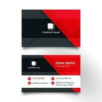 Black And Red Color Business Or Visiting Card With Double-Side. vector