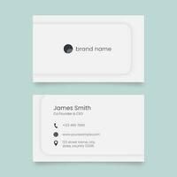 Editable Business Card Template With Double-Side In White Color. vector