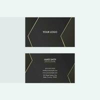 Black Business Card Template Design With Double-Side Present. vector