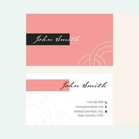 Red And White Business Card Template Layout With Double-Side. vector