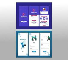 Set Of UI, UX, GUI Screens Best Job Recruitment And Tripling App Including Create Account, Sign In, Sign Up. vector