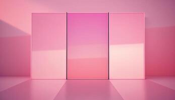 , Beautiful gradient scene landscape with light pink color, horizontal wallpaper. Abstract studio room geometric background photo