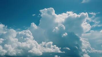 azul cielo con especial nubes ver terminado el nubes.verano azul cielo nube inclinación ligero blanco base. ai generado foto