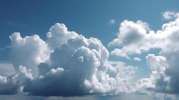 Blue sky with particular clouds. See over the clouds.summer blue sky cloud incline light white foundation. photo