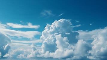 Blue sky with specific clouds. See over the clouds.summer blue sky cloud slant light white establishment. photo