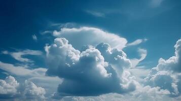 Blue sky with particular clouds. See over the clouds.summer blue sky cloud incline light white foundation. photo
