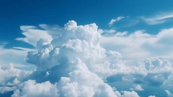 Blue sky with particular clouds. See over the clouds.summer blue sky cloud incline light white foundation. photo