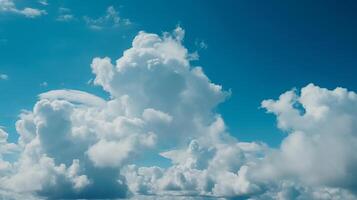 Blue sky with specific clouds. See over the clouds.summer blue sky cloud slant light white establishment. photo