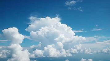 Blue sky with different clouds. See over the clouds.summer blue sky cloud incline light white foundation. photo