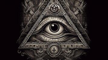 photo Sign Illuminati. freemasonry. The masonic square.