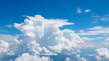 Blue sky with specific clouds. See over the clouds.summer blue sky cloud slant light white establishment. photo