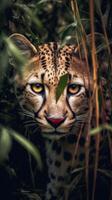 salvaje leopardo animal. ilustración ai generativo foto