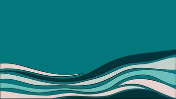 Abstract waves in teal, turquoise, teal, petrol and grey wavecolor on colored background, vector