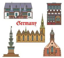 Alemania puntos de referencia arquitectura catedrales iglesias vector