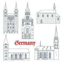 Germany travel landmarks, castles and cathedrals vector