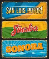 mexico señales de san Luis potosí, sinaloa, sonora vector