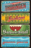 Germany Thuringen, Sachsen and Schleswig tin signs vector