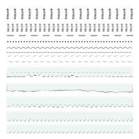 Stitch, notebook perforation, spiral binding set vector