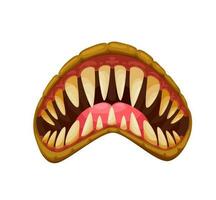 Monster jaws, evil monster mouth with fangs teeth vector