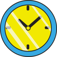 Wall clock yellow blue design transparent background png
