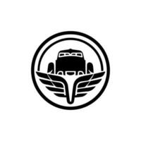 transporte camioneta logo diseño capturas el espíritu de movimiento y progreso, Perfecto para logística y relacionado con el transporte marcas vector