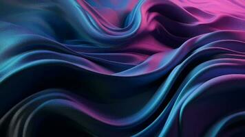 el Fundación representa un brillando punto seda superficie en sombras de púrpura, azul, y índigo, con un como una ola organizar. creativo recurso, vídeo animación video