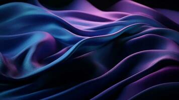 le établissement dépeint une brillant point soie surface dans nuances de violet, bleu, et indigo, avec une en forme de vague organiser. Créatif Ressource, vidéo animation video