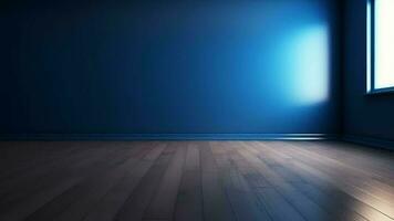 azul limpiar divisor y de madera piso con inquisitivamente ligero destello. creativo recurso, vídeo animación video