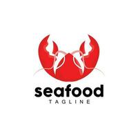 Lobster Logo, Simple Minimalist Design,Shrimp Seafood Food Vector, Illustration Symbol Icon vector