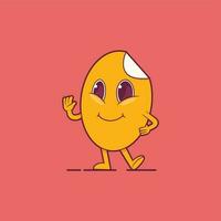 FLAT EFlat emoji character waving goodbye vector illustration. Communication, brand, mascot design concept.MOJI V10.eps