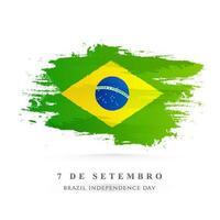 Creative Brazil National flag color brush stroke background for 7 De Setembro, Brazil Independence Day celebration concept. vector