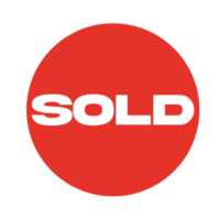 Red sold tag icon sticker label on a transparent background png