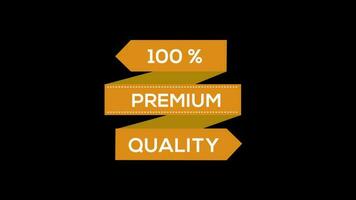 100 Prämie Qualität Animation Bewegung Grafik video.use zum Promo Banner, Verkauf Förderung, Werbung, Marketing, Abzeichen, Aufkleber mit Alpha Kanal video
