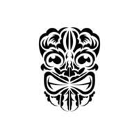 The face of a viking or orc. Traditional totem symbol. Polynesian style. Vector over white background.