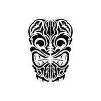 The face of a viking or orc. Traditional totem symbol. Maori style. Vector illustration isolated on white background.