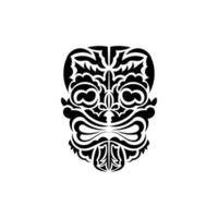 The face of a viking or orc. Traditional totem symbol. Hawaiian style. illustration isolated on white background. vector