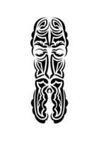 Mask in the style of the ancient tribes. Black tattoo patterns. Isolated on white background. Vetcor. vector