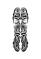 Mask in the style of the ancient tribes. Black tattoo patterns. Isolated on white background. Vetcor. vector