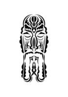 Mask in the style of the ancient tribes. Tattoo patterns. Flat style. Vetcor. vector