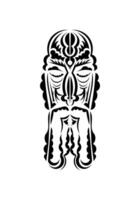 Mask in the style of the ancient tribes. Tattoo patterns. Flat style. Vetcor. vector