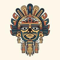 esta azteca ilustración diseño caracteristicas intrincado patrones y negrita colores, inspirado por el antiguo de la civilización Arte y cultura vector