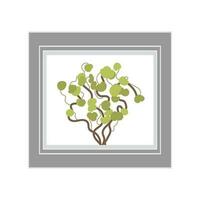 Gray photo frame with a non-flowering plant. Isolated. Flat style. vector