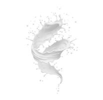 Milk twister, whirlwind, tornado realistic splash vector