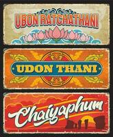 Udon Thani, Chaiyaphum, Ubon Ratchathani, Thailand vector